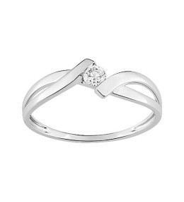 Les bagues OR by Stauffer - Bague or gris 375/1000, oxyde de zirconium by Stauffer