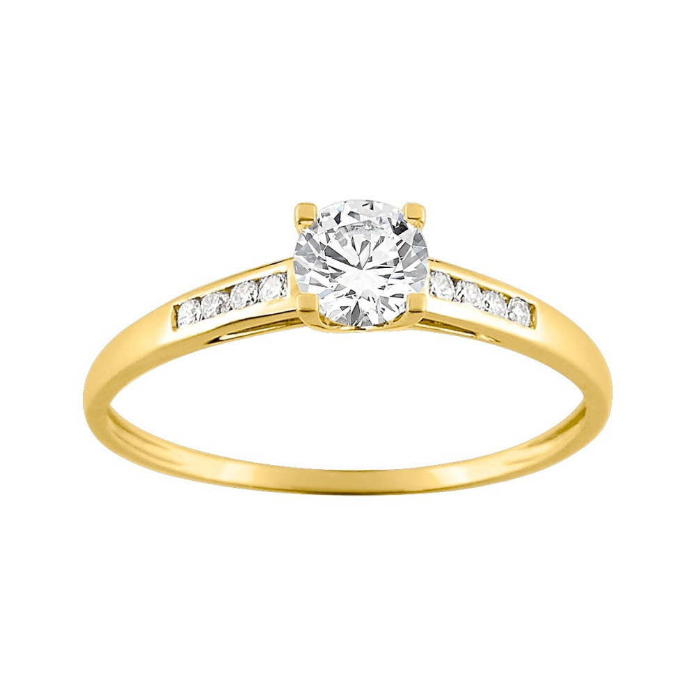 La Bague or jaune 375/1000, oxydes de zirconium by Stauffer