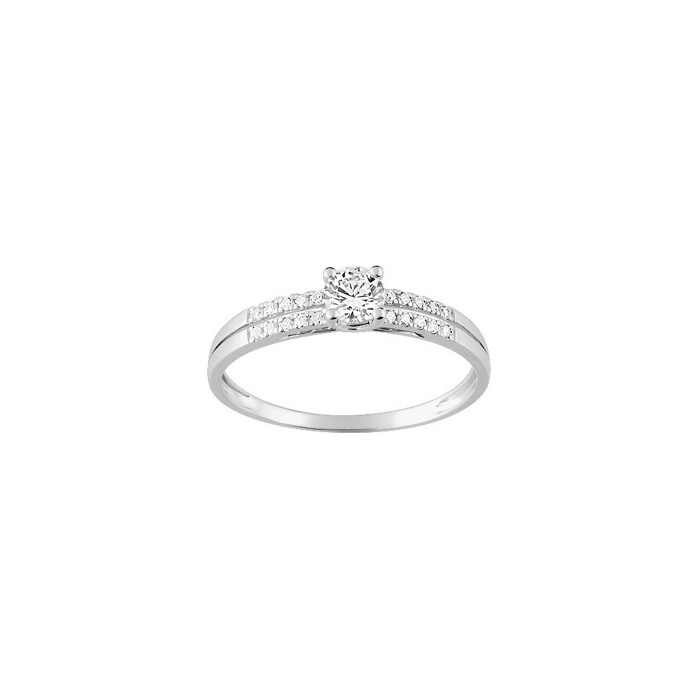 La Bague or gris 375/1000, oxydes de zirconium by Stauffer La Bague or gris 375/1000, oxydes de zirconium by Stauffer