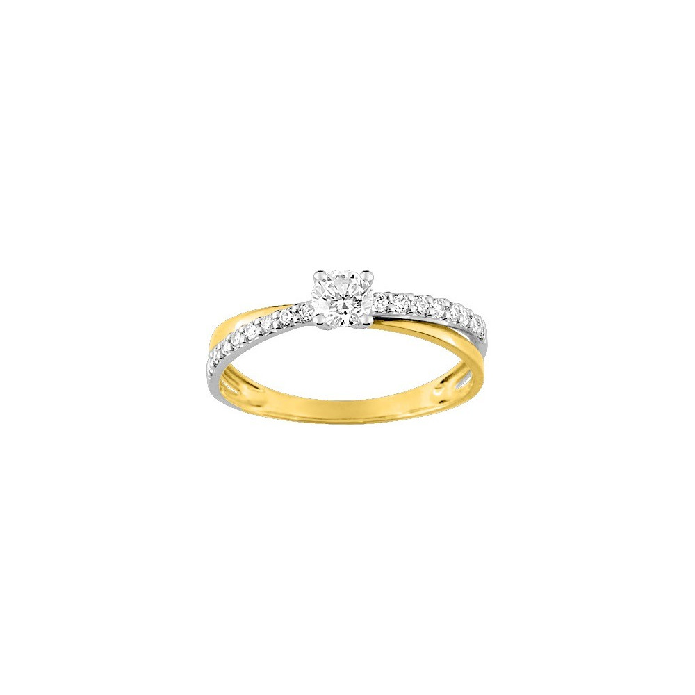 La Bague or bicolore 375/1000, oxydes de zirconium by Stauffer