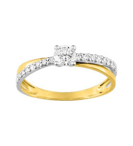 La Bague or bicolore 375/1000, oxydes de zirconium by Stauffer