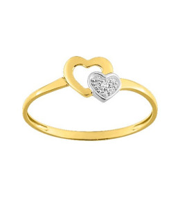 La Bague or bicolore 375/1000, diamant by Stauffer