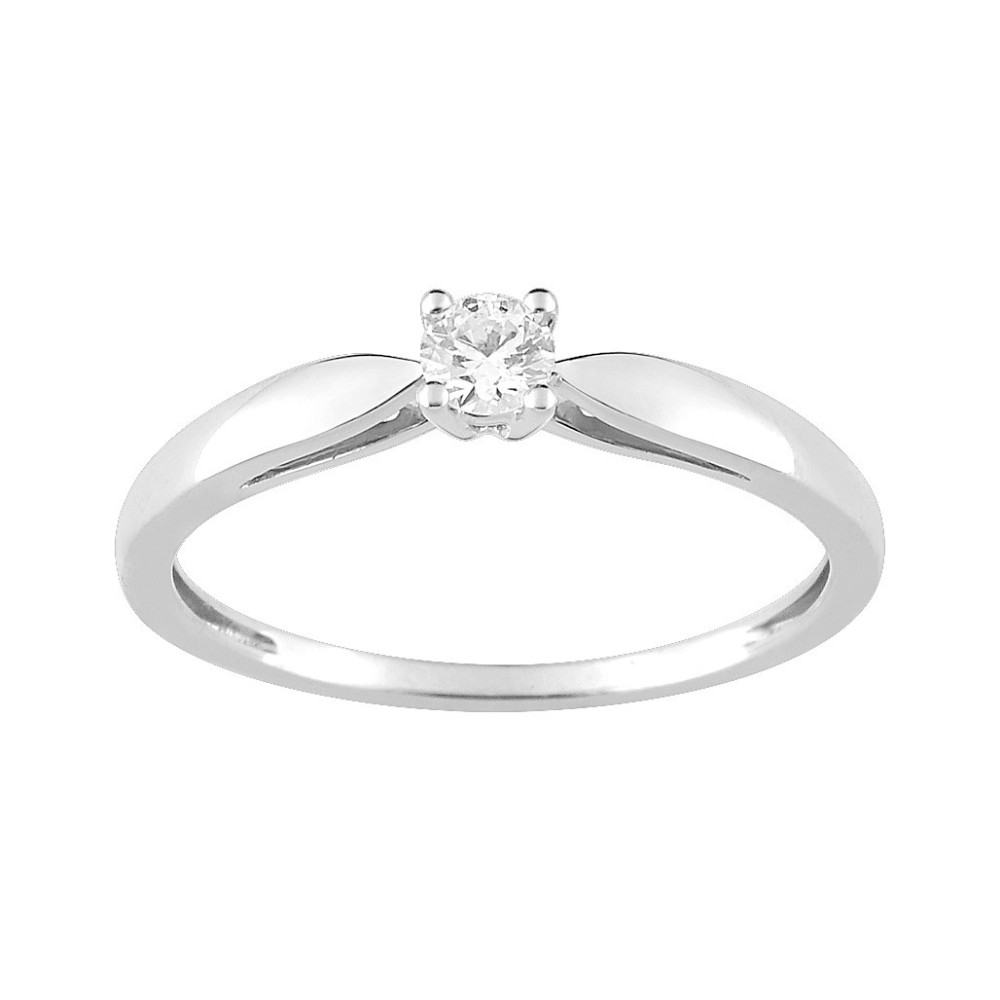 Bague or gris 375/1000, diamant 0,13 carat by Stauffer