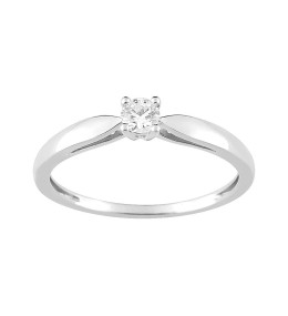 Bague or gris 375/1000, diamant 0,13 carat by Stauffer