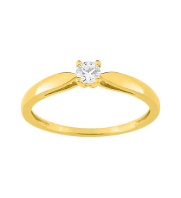 Bague or jaune 375/1000, diamant 0,13 carat, taille brillant by Stauffer