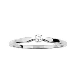 Bague or gris 375/1000 et diamant 0,04 carat, taille brillant by Stauffer