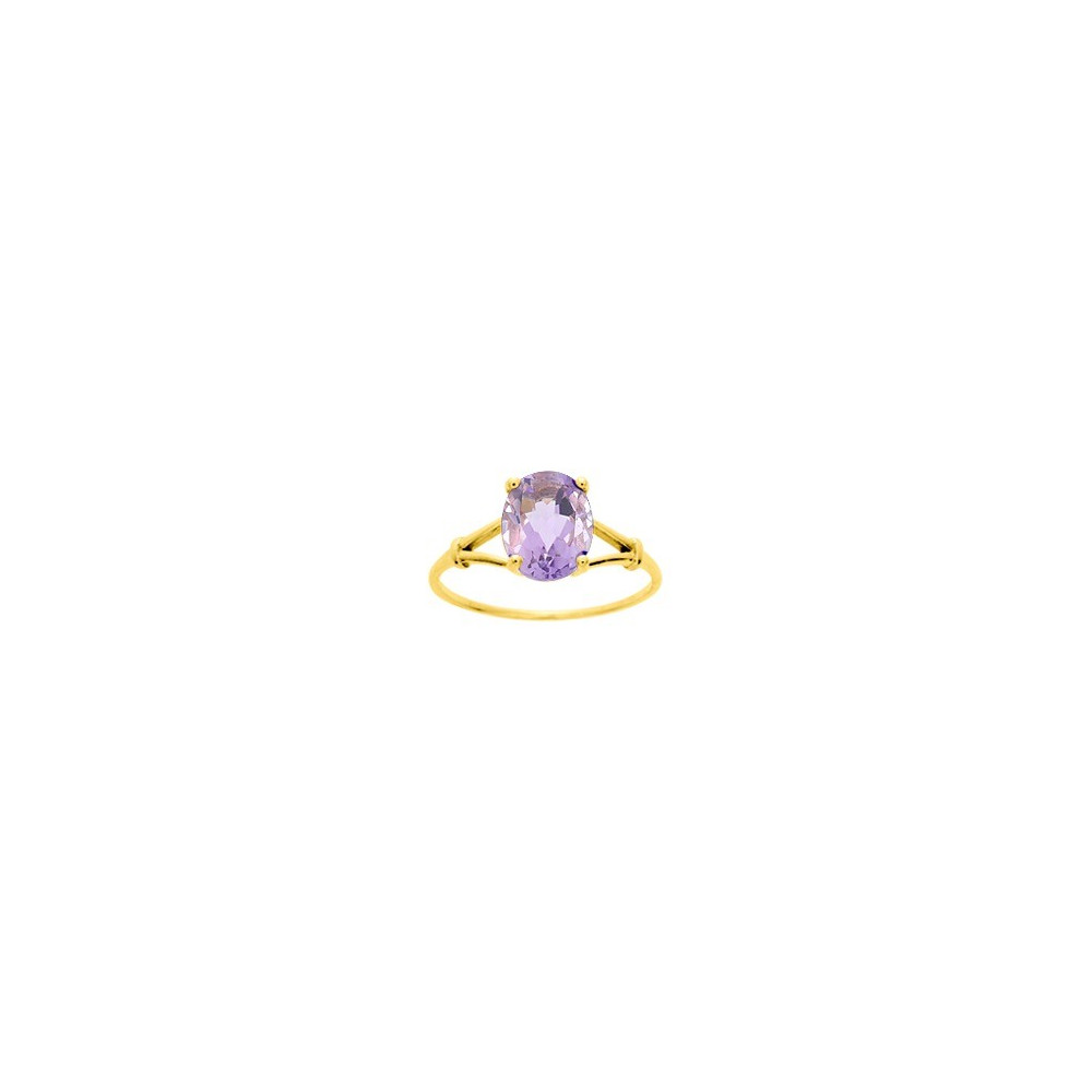 La Bague or jaune 375/1000, améthyste taille ovale by Stauffer