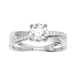 Les bagues OR by Stauffer - Bague or gris 375/1000, oxydes de zirconium, by Stauffer