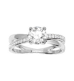 Les bagues OR by Stauffer - Bague or gris 375/1000, oxydes de zirconium, by Stauffer