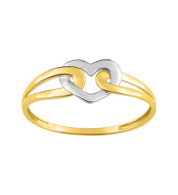 La Bague or bicolore 375/1000, forme coeur by Stauffer
