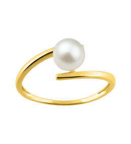 La Bague or jaune 375/1000, perle de culture de 6 mm by Stauffer