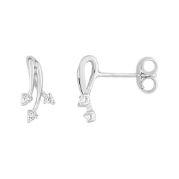 Les Boucles d'oreilles or gris 375/1000, oxydes de zirconium by Stauffer