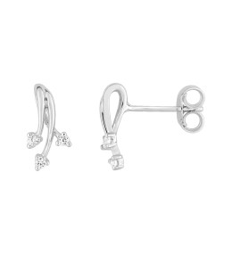 Les Boucles d'oreilles or gris 375/1000, oxydes de zirconium by Stauffer