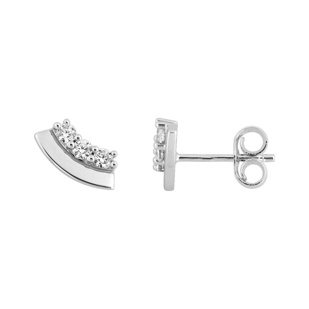 Les Boucles d'oreilles or gris 375/1000, oxydes de zirconium by Stauffer