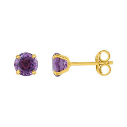 Les Soldes 2018 - Les Boucles d'oreilles OR by Stauffer - Boucles d'oreilles or jaune 375/1000 et améthystes by Stauffer