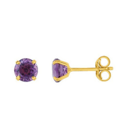 Les Soldes 2018 - Les Boucles d'oreilles OR by Stauffer - Boucles d'oreilles or jaune 375/1000 et améthystes by Stauffer