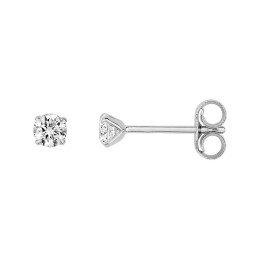 Les Boucles d'oreilles or gris 375/1000, oxydes de zirconium de 3 mm, by Stauffer