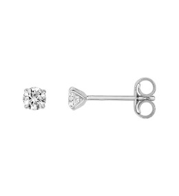 Les Boucles d'oreilles or gris 375/1000, oxydes de zirconium de 3 mm, by Stauffer