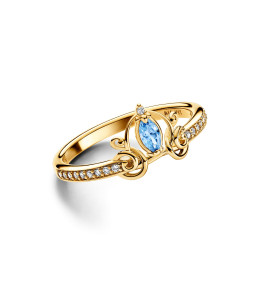 La Bague Pandora Disney, carrosse de Cendrillon, en métal doré or jaune 585/1000, 163059C01 .