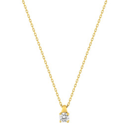 Le Collier or jaune 375/1000, oxyde de zirconium de 3,5 mm taille brillant by Stauffer