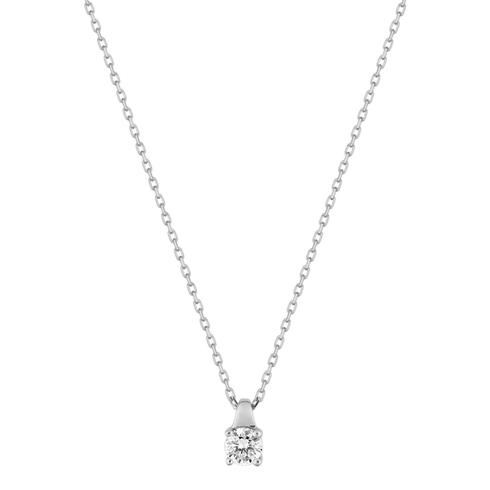Le Collier or gris 375/1000, oxyde de zirconium de 3,5 mm taille brillant by Stauffer