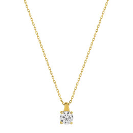 Le Collier or jaune 375/1000, oxyde de zirconium de 4,75 mm taille brillant by Stauffer
