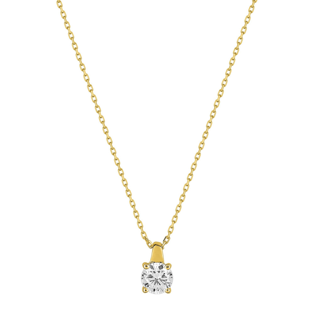 Le Collier or jaune 375/1000, oxyde de zirconium de 4,75 mm taille brillant by Stauffer
