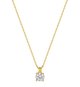 Le Collier or jaune 375/1000, oxyde de zirconium de 4,75 mm taille brillant by Stauffer