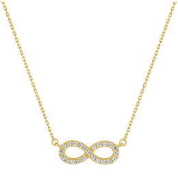 Le Collier or jaune 375/1000, inifini, oxydes de zirconium taille brillant by Stauffer