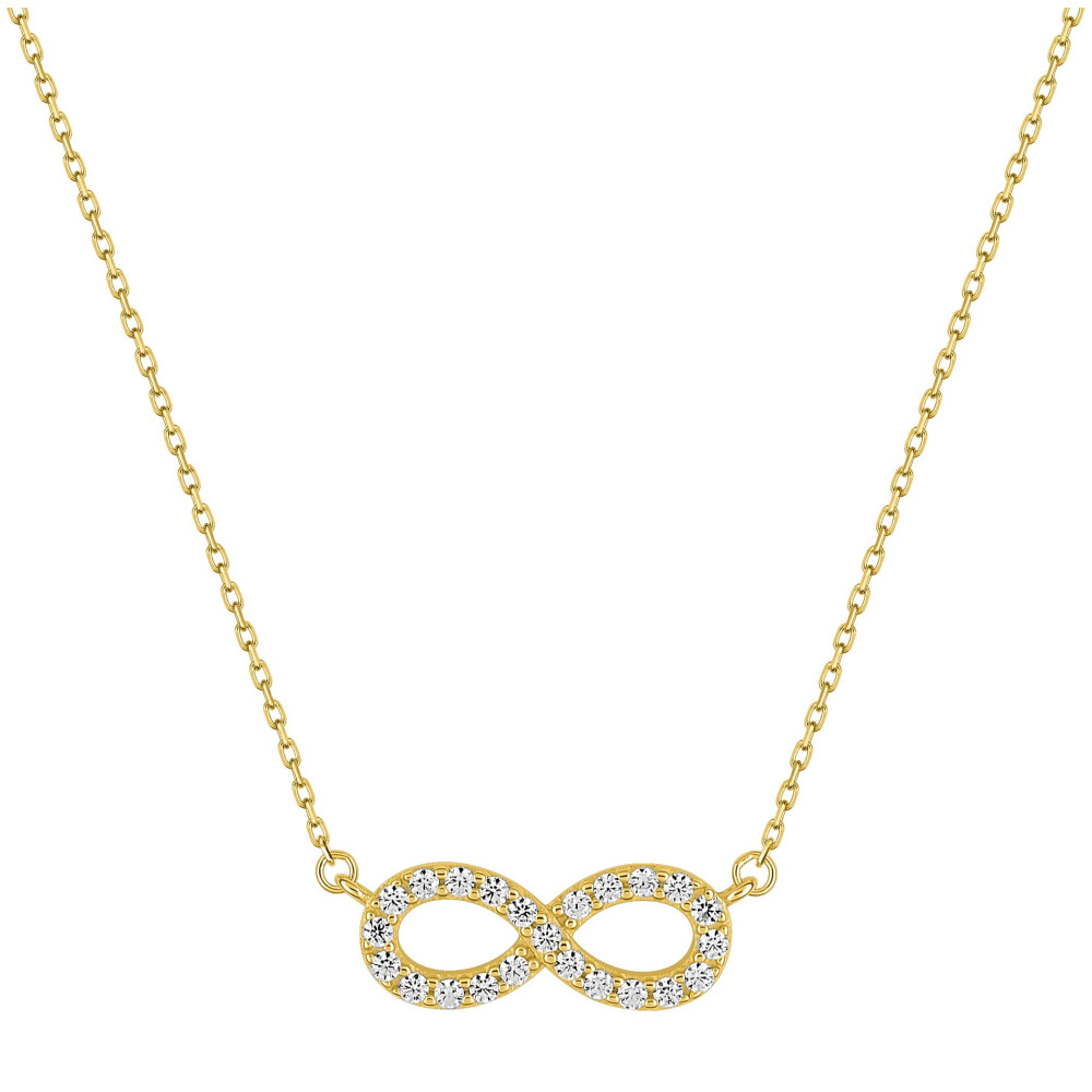 Le Collier or jaune 375/1000, inifini, oxydes de zirconium taille brillant by Stauffer