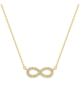 Le Collier or jaune 375/1000, inifini, oxydes de zirconium taille brillant by Stauffer