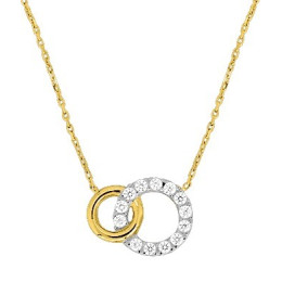 Le Collier or bicolore 375/1000, oxydes de zirconium taille brillant by Stauffer