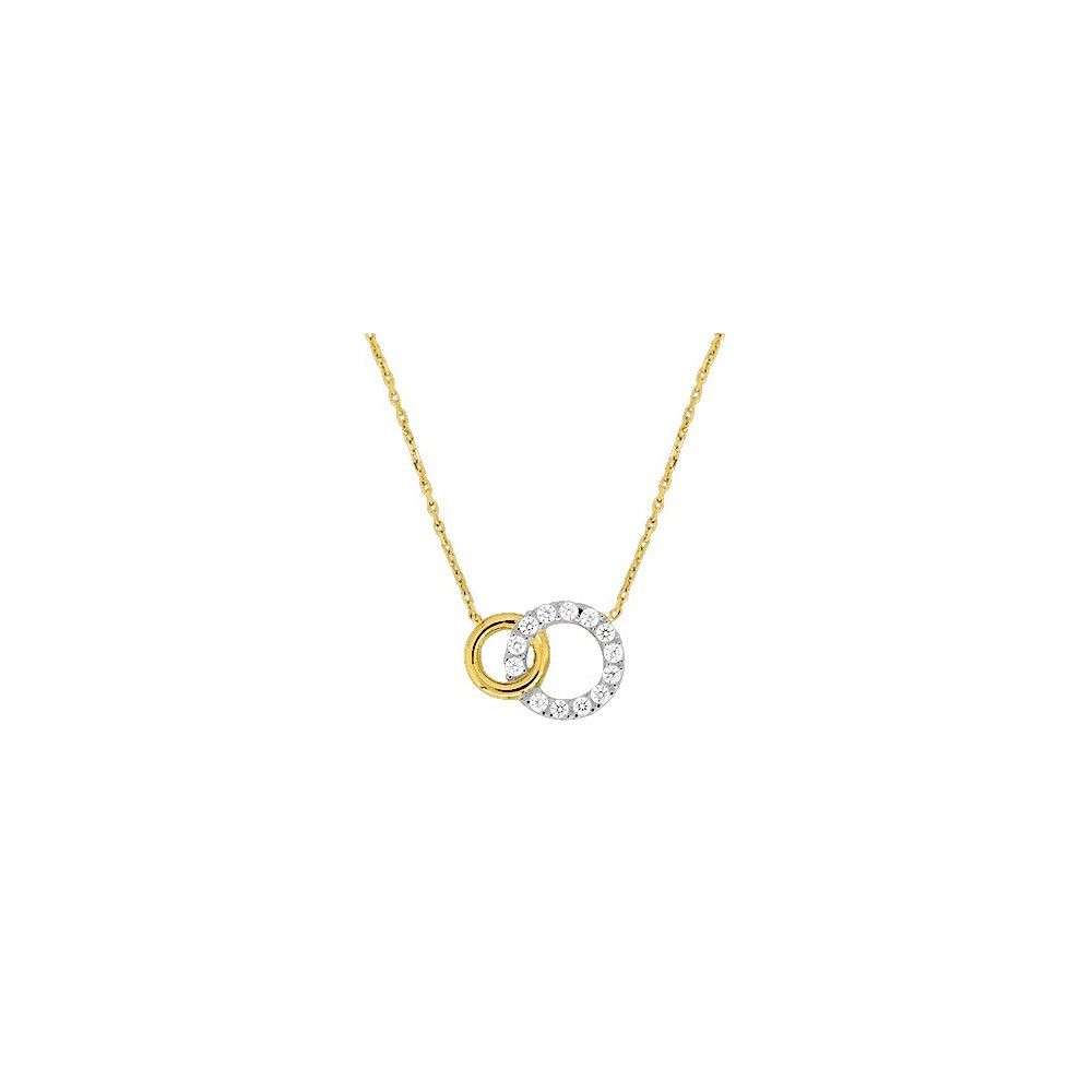 Le Collier or bicolore 375/1000, oxydes de zirconium taille brillant by Stauffer