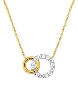 Le Collier or bicolore 375/1000, oxydes de zirconium taille brillant by Stauffer