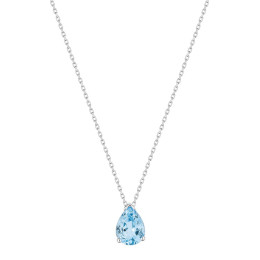 Le Collier or gris 375/1000, topaze bleue taille poire by Stauffer