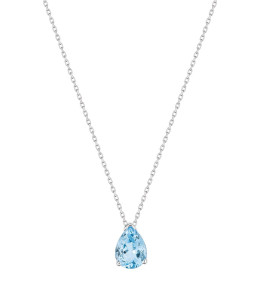 Le Collier or gris 375/1000, topaze bleue taille poire by Stauffer