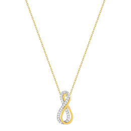 Le Collier or bicolore 375/1000, infini, oxyde de zirconium taille brillant by Stauffer