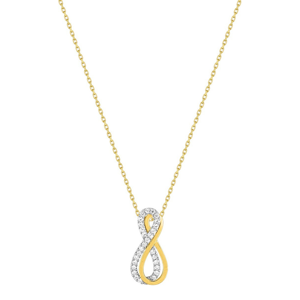 Le Collier or bicolore 375/1000, infini, oxyde de zirconium taille brillant by Stauffer