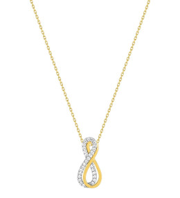 Le Collier or bicolore 375/1000, infini, oxyde de zirconium taille brillant by Stauffer