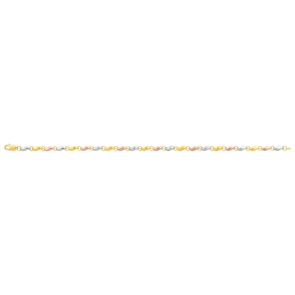 Le Collier or tricolore 375/1000, mailles vagues by Stauffer