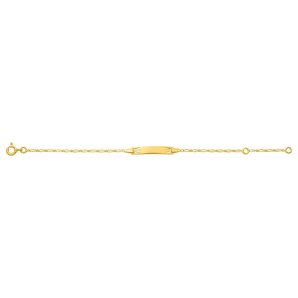 La Gourmette bébé or jaune 375/1000, mailles alternées 1+1, by Stauffer