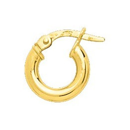 Les Boucles d'oreilles créoles or jaune 375/1000, fil rond 2,50 mm, diamètre 6 mm, by Stauffer