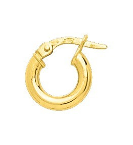Les Boucles d'oreilles créoles or jaune 375/1000, fil rond 2,50 mm, diamètre 6 mm, by Stauffer