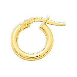 Les Boucles d'oreilles créoles or jaune 375/1000, fil rond 2 mm, diamètre 8 mm, by Stauffer