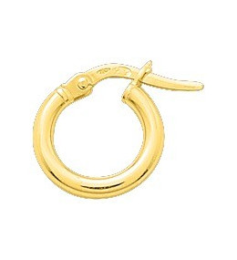 Les Boucles d'oreilles créoles or jaune 375/1000, fil rond 2 mm, diamètre 8 mm, by Stauffer