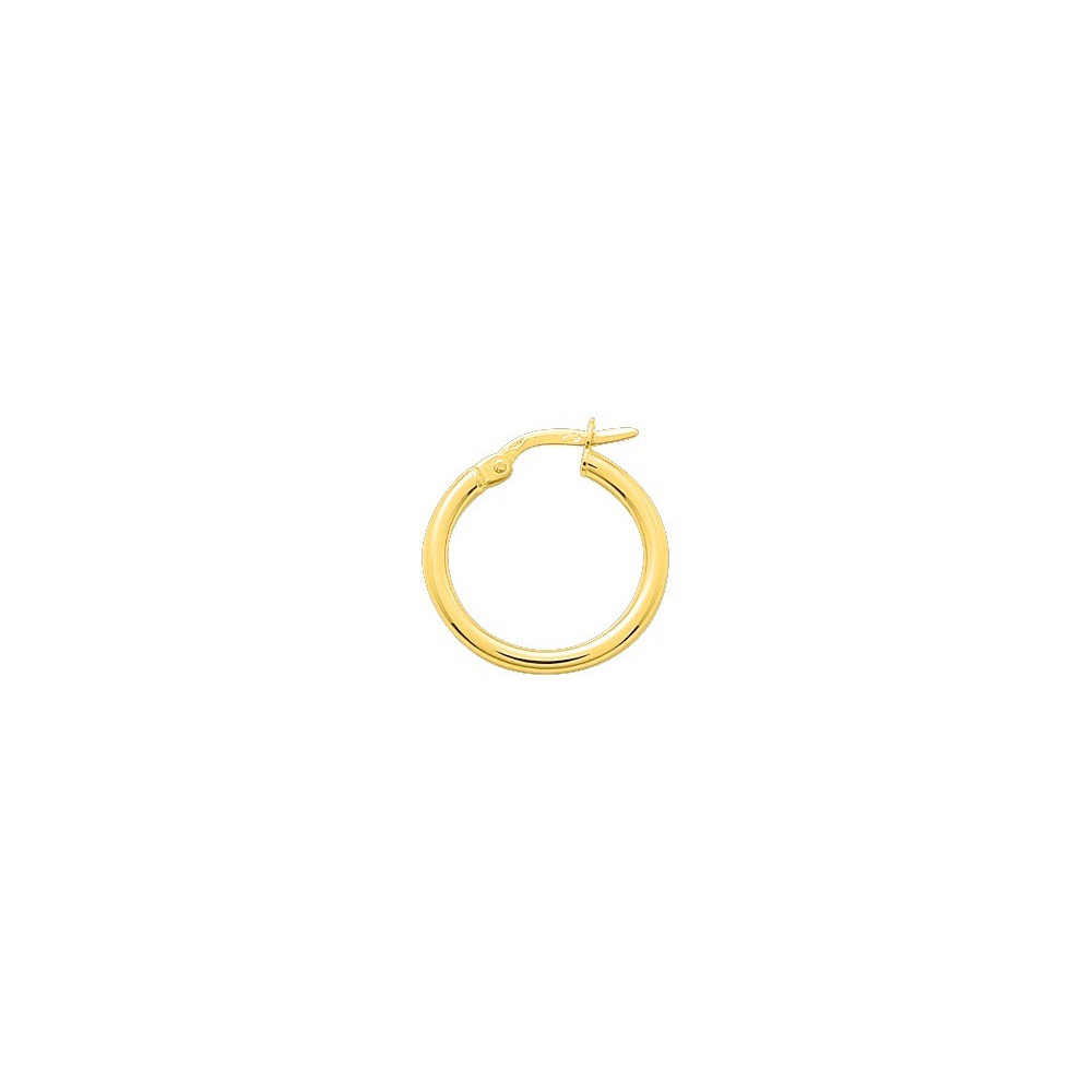 Les Boucles d'oreilles créoles or jaune 375/1000, fil rond 2 mm, diamètre 15 mm, by Stauffer