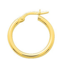 Les Boucles d'oreilles créoles or jaune 375/1000, fil rond 2 mm, diamètre 15 mm, by Stauffer