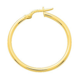 Les Boucles d'oreilles créoles or jaune 375/1000, fil rond 2 mm, diamètre 25 mm, by Stauffer