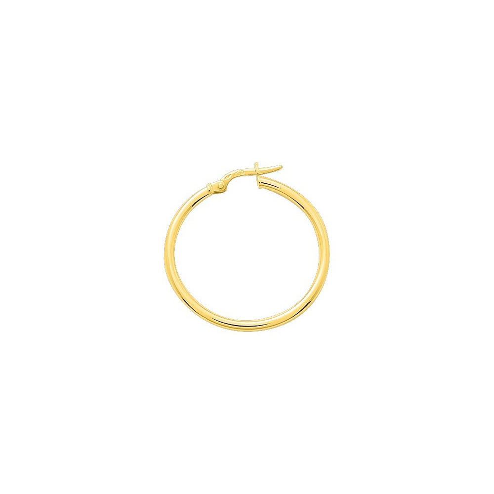 Les Boucles d'oreilles créoles or jaune 375/1000, fil rond 2 mm, diamètre 25 mm, by Stauffer
