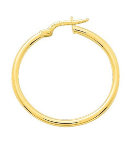 Les Boucles d'oreilles créoles or jaune 375/1000, fil rond 2 mm, diamètre 25 mm, by Stauffer